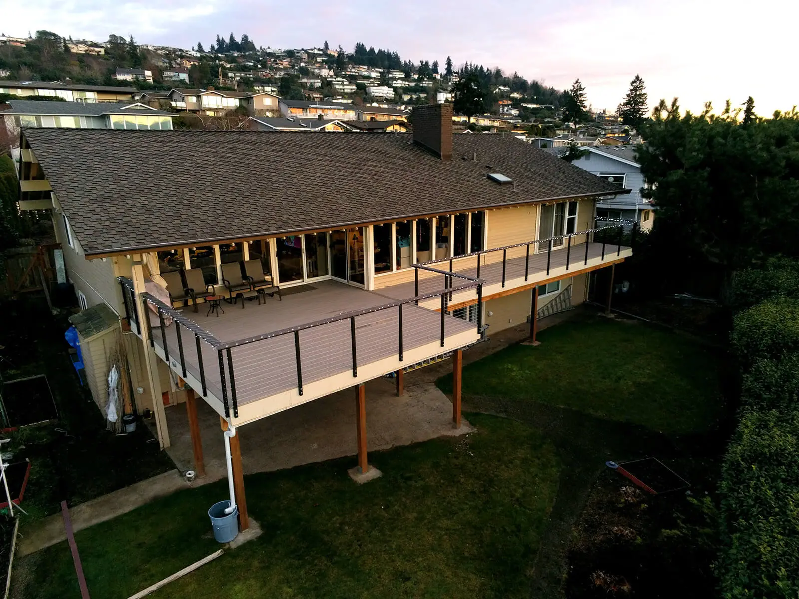 Deck built in a residential hill area of Bellevue